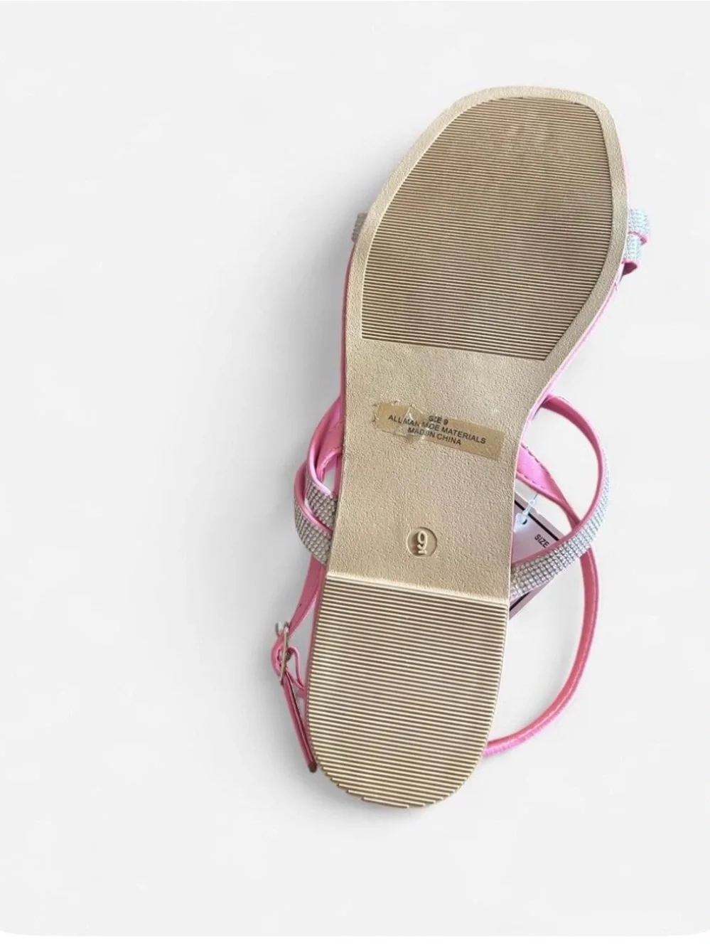 Pink Women's Strappy Sandals with Silver Detail